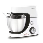 Robot pâtissier moulinex masterchef gourmet qa510110 - blanc - 1100 w - 8 vitesses - fonction pulse - bol 4 6 l