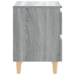vidaXL Table de chevet avec pieds en bois Sonoma gris 40x35x50 cm
