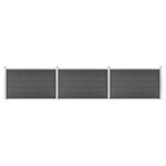 vidaXL Ensemble de panneau de clôture WPC 526x105 cm Noir