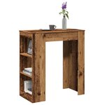 vidaXL Table de bar avec étagères vieux bois bois d'ingénierie