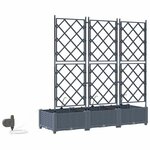 vidaXL Pots de jardin Gris clair 120 x 40 x 126 cm Acier