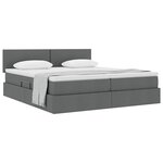 vidaXL Lit de Rangement Gris foncé 200 x 200 cm Cuir synthétique