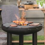 RedFire Barbecue gril à plancha Noir Acier