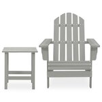 Chaise de jardin avec table bois de sapin gris 02_0013329