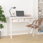 vidaXL Bureau avec tiroirs Blanc 100x50x78 cm Bois massif de pin