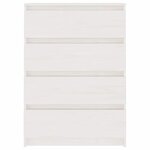 vidaXL Armoire d'appoint Blanc 60x36x84 cm Bois de pin massif