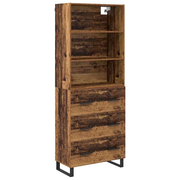 vidaXL Haut Armoire Bois ancien 69 5 x 34 x 180 cm Bois d'ingénierie