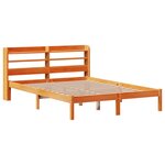 vidaXL Cadre de lit et tête de lit sans matelas cire marron 135x190 cm