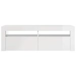 vidaXL Meuble TV avec lumières LED blanc brillant 120x35x40 cm