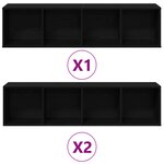 vidaXL Étagère 3 Pièces Chêne noir 36 x 30 x 143 cm Bois d'ingénierie