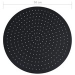 vidaXL Pomme de douche pluie Acier inoxydable 50 cm Ronde Noir