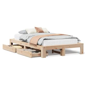 vidaXL Cadre de lit sans matelas 135x190 cm bois de pin massif