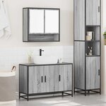 vidaXL Ensemble de meubles de salle de bain 2 Pièces Sonoma gris