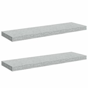 vidaXL Étagères murales flottantes 2 Pièces gris béton 80x23 5x3 8 cm MDF