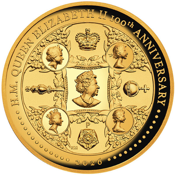 Monnaie H.M. QUEEN ELIZABETH II 100 Anniversaire 2 Oz Or 200$ Australia 2026 (PRÉCOMMANDE)
