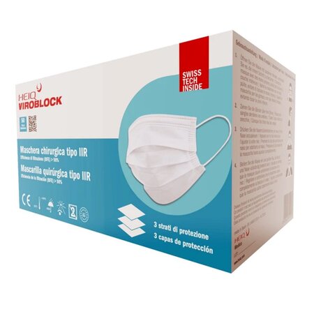 Boîte de 50 masques chirurgicaux antimicrobien (IIR/98%)