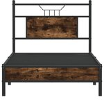 vidaXL Cadre de lit sans matelas chêne fumé 75x190cm bois d'ingénierie