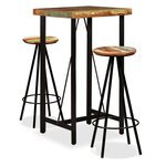 vidaXL Ensemble de bar 3 Pièces Bois de récupération massif
