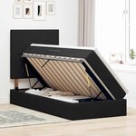 vidaXL Lit avec rangement et matelas Noir 90 x 190 cm Velours