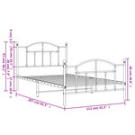vidaXL Cadre de lit métal sans matelas avec pied de lit noir 107x203cm