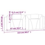 vidaXL Coussin de tête de lit Viana blanc 152 cm similicuir