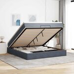 VidaXL Cadre de lit ottoman avec matelas gris foncé 180x200 cm velours