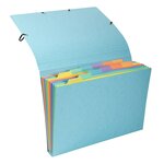 Pochette Trieur Carte Multicolore 12 Compartiments Aquarel - 34x24 5cm - Couleurs Assorties - X 4 - Exacompta