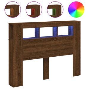 vidaXL Tête de lit à LED chêne marron 140x18 5x103 5cm bois ingénierie