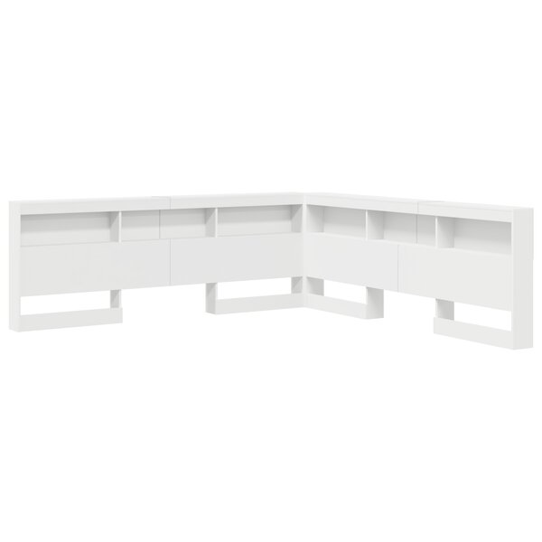 vidaXL Tête de lit de rangement Blanc 200 cm Bois d'ingénierie