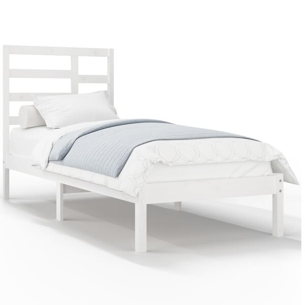 vidaXL Cadre de lit sans matelas blanc bois massif 90x200 cm
