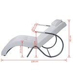 vidaXL Chaise longue avec oreiller Blanc Similicuir