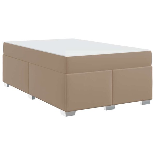 vidaXL Cadre de lit avec matelas Cappuccino 120 x 200 cm tissu