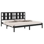 vidaXL Cadre de lit sans matelas noir 200x200 cm bois massif de pin