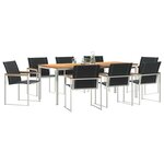 vidaXL EnsembledeRepasdeJardin 9 Pièces Teck massif