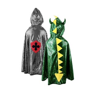 Cape reversible dragon et chevalier 5-6 ans - Great Pretenders
