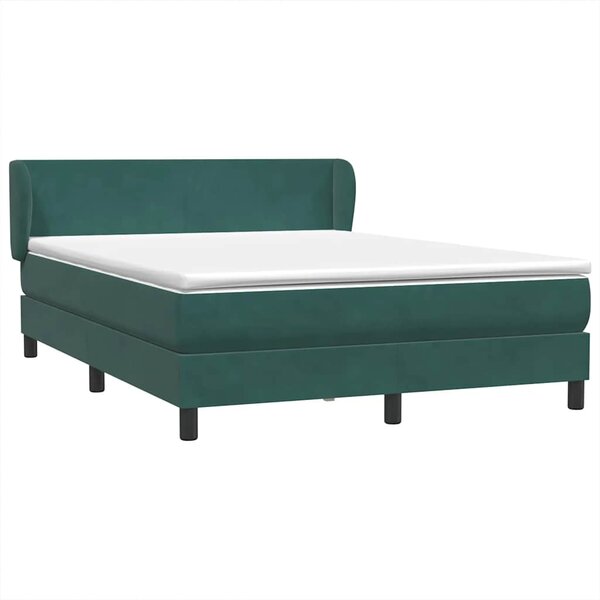 vidaXL Sommier à lattes de lit et matelas vert foncé 160x220cm velours