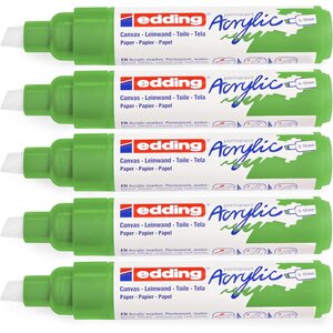 Marqueur acrylique large 5000 vert jaune 5-10 mm x 5 EDDING