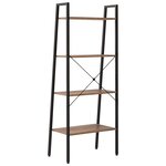 vidaXL Étagère sur pied 4 niveaux Marron foncé et noir 56x35x140 cm