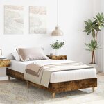 vidaXL Cadre de lit sans matelas chêne fumé 90x200cm bois d'ingénierie
