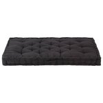 vidaXL Coussin de plancher de palette Coton 120x80x10 cm Noir