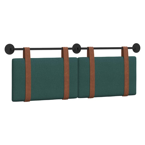 vidaXL Tête de lit suspendue Uni Vert foncé 130 x 55 x 5 cm PU antique