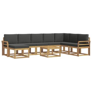 vidaXL Ensemble de canapés d'extérieur 9 pc Blanc et anthracite