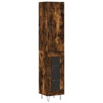vidaXL Buffet haut Chêne fumé 34 5x34x180 cm Bois d'ingénierie