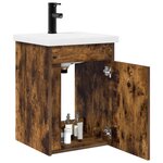 vidaXL Meuble de salle de bain avec robinet Chêne fumé