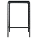 vidaXL Table de bar de jardin Noir 70x70x110cm Résine tressée et verre