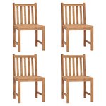 vidaXL Chaises de jardin lot de 4 Bois de teck solide