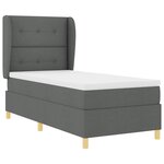 vidaXL Lit à ressorts avec matelas gris foncé 90x190 cm Gris foncé