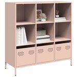 vidaXL Buffet haut rose 101 5x39x103 5 cm acier