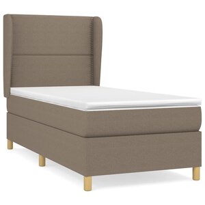 vidaXL Sommier à lattes de lit avec matelas Taupe 90x190 cm Tissu
