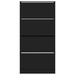 vidaXL Armoire à chaussures 4 tiroirs rabattables noir 80x21x163 5 cm